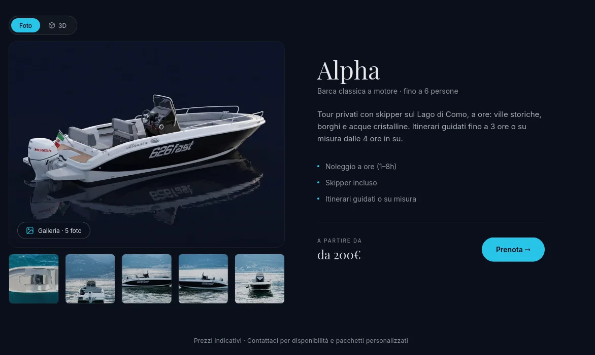 gamaboats.it, sezione interna del sito