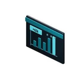 Dashboard analytics 3D teal