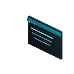 Finestra web 3D teal